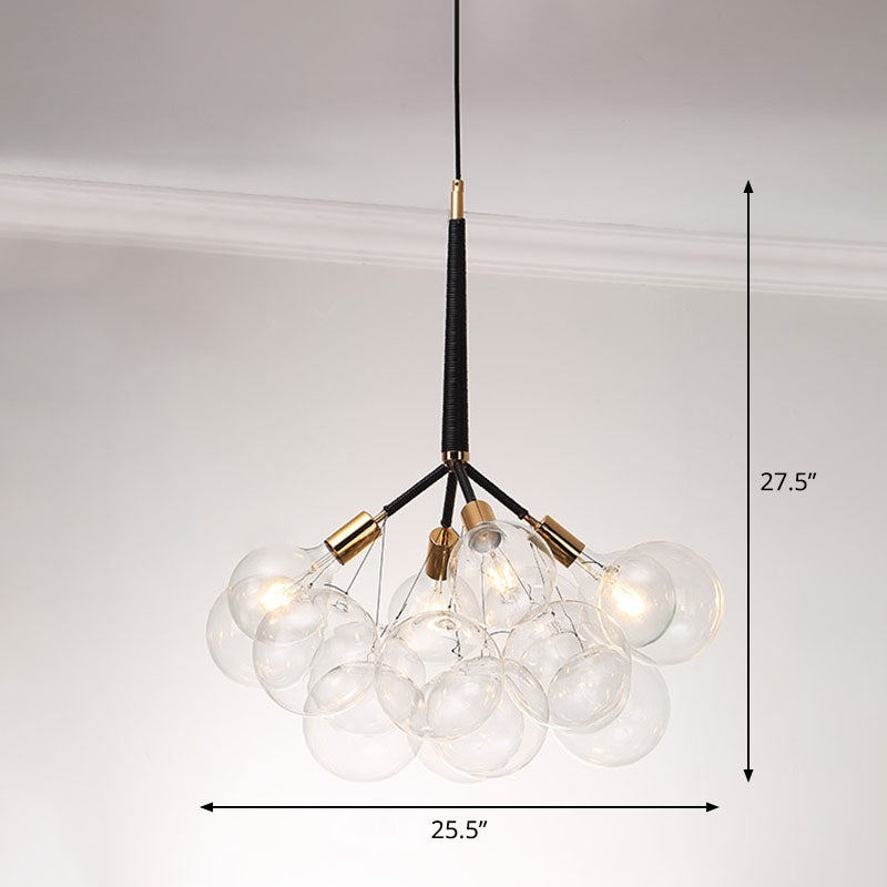 Bubble Chandelier Lighting Minimalist Transparent Glass Suspension Light for Living Room