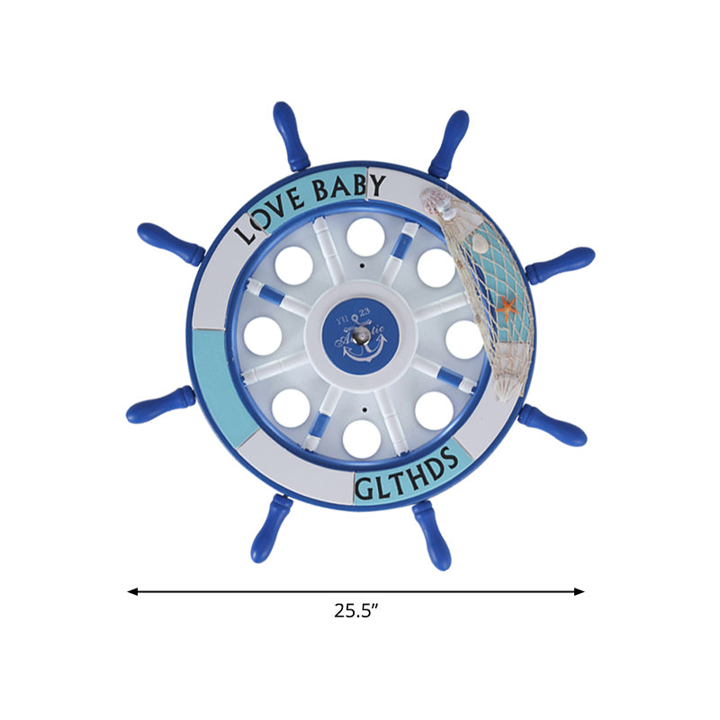 Bois Rudder Flush Light Contemporary Blue LED Flush Ceiling Light Fixture for Nursery