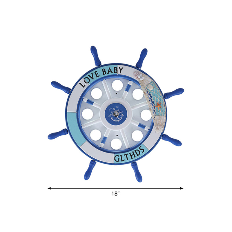 Bois Rudder Flush Light Contemporary Blue LED Flush Ceiling Light Fixture for Nursery