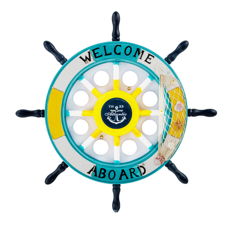 Timone Illuminazione da incasso in legno Plafoniera da incasso a LED a 8 lampadine stile bambini con decorazione a rete