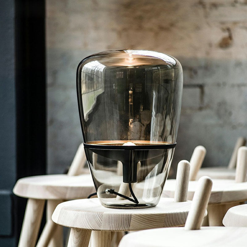Lampada da tavolo a forma di bocciolo di vetro Lampada da comodino minimalista a 1 testa con paralume interno per piattino per soggiorno