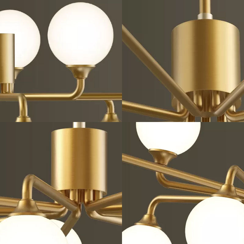 Sputnik Decke Kronleuchter postmoderner Milchballglas Wohnzimmer Hängende Lichtkit Hängende Kit