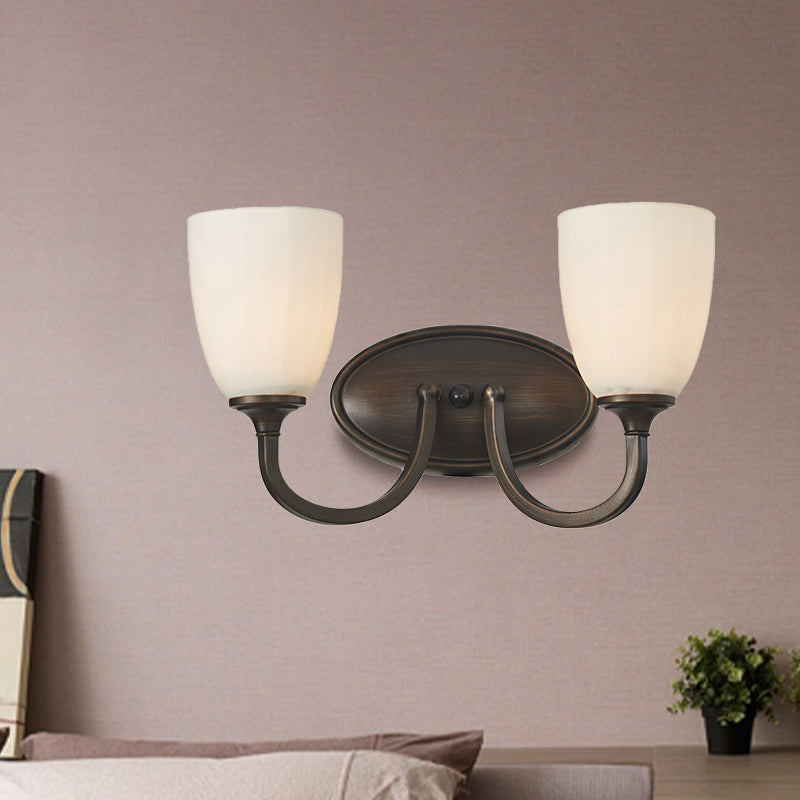 Luminaire mural blanc dôme en verre de lait rétro lampe murale de salon 1/2-lampe avec plaque arrière en métal