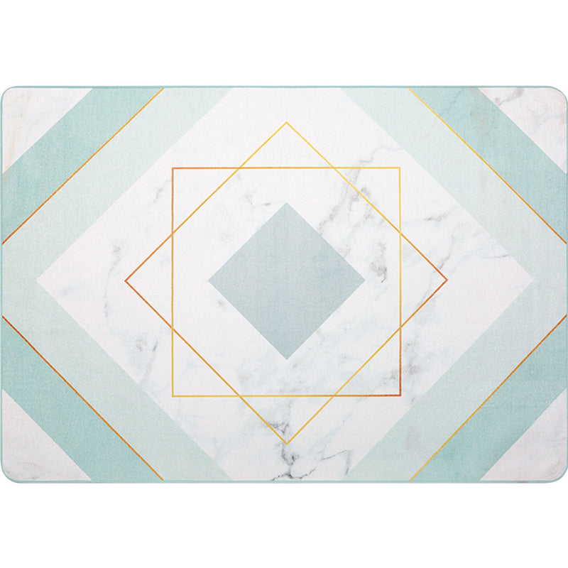 Glam Geometric Print Rug Multicolor Contemporary Rug Polypropylene Machine Wash Anti-Slip Pet Friendly Rug for Home