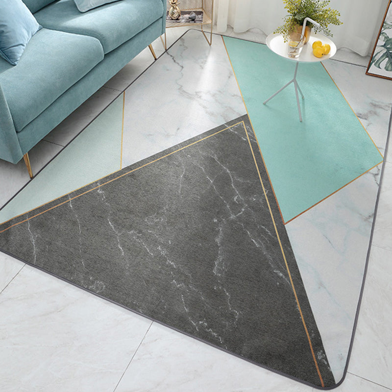 Glam Geometric Print Rug Multicolor Contemporary Rug Polypropylene Machine Wash Anti-Slip Pet Friendly Rug for Home