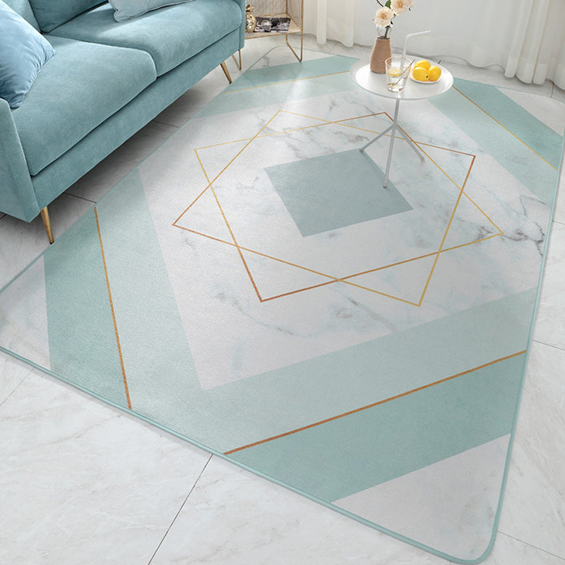 Glam Geometric Print Rug Multicolor Contemporary Rug Polypropylene Machine Wash Anti-Slip Pet Friendly Rug for Home