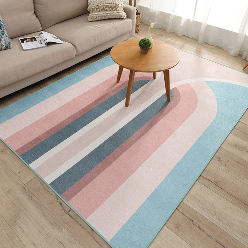 Glam Geometric Print Rug Multicolor Contemporary Rug Polypropylene Machine Wash Anti-Slip Pet Friendly Rug for Home
