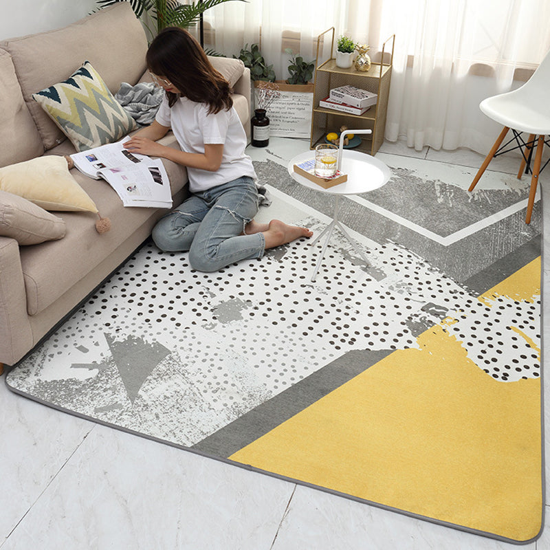 Glam Geometric Print Rug Multicolor Contemporary Rug Polypropylene Machine Wash Anti-Slip Pet Friendly Rug for Home