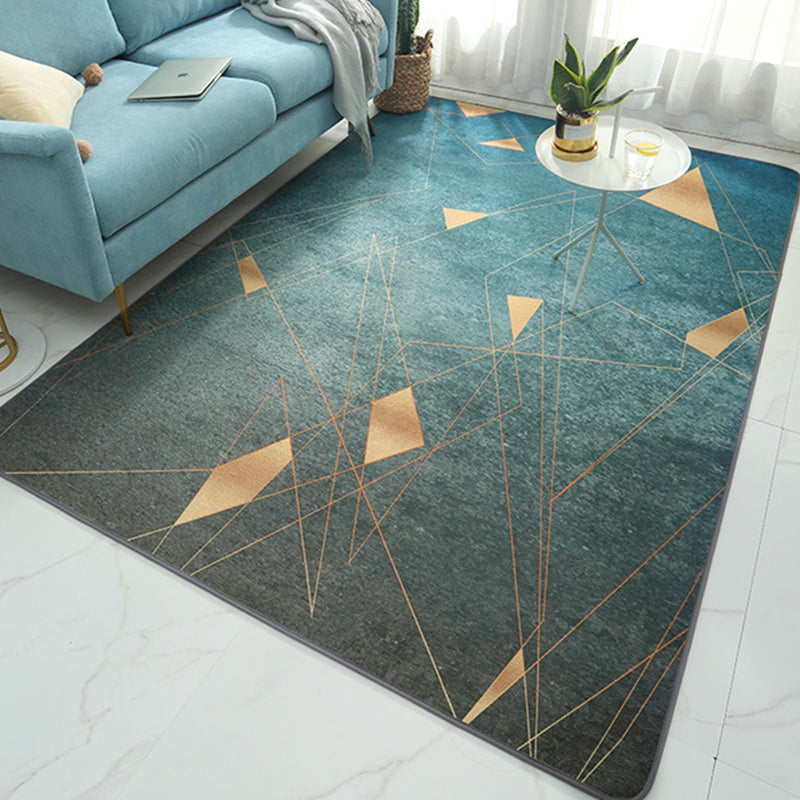 Glam Geometric Print Rug Multicolor Contemporary Rug Polypropylene Machine Wash Anti-Slip Pet Friendly Rug for Home