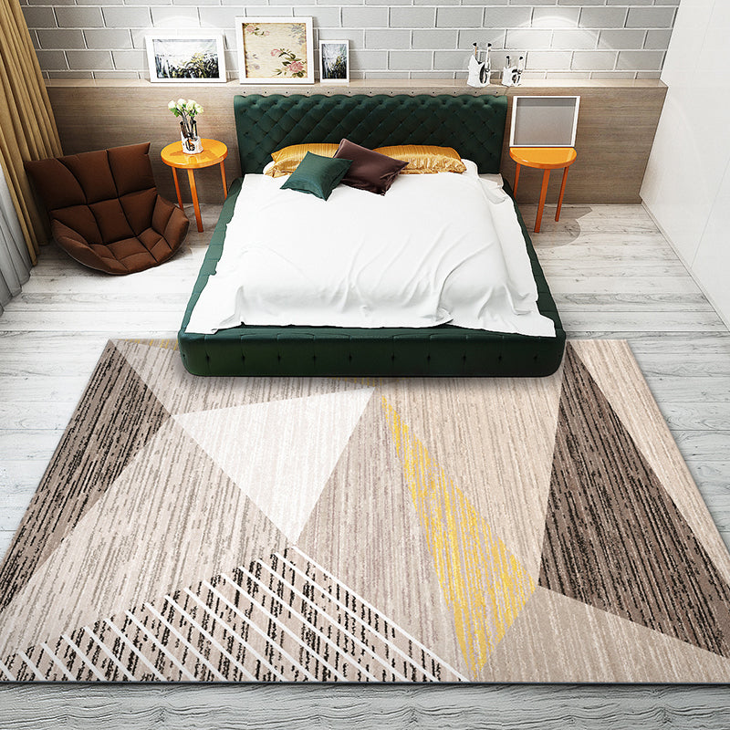Fashion Modernism Rug Multi Colored Geometric Rug Stain Resistant Machine Wash Anti-Slip Backing Rug for Family Room