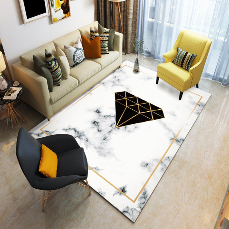 Fashion Modernism Rug Multi Colored Geometric Rug Stain Resistant Machine Wash Anti-Slip Backing Rug for Family Room