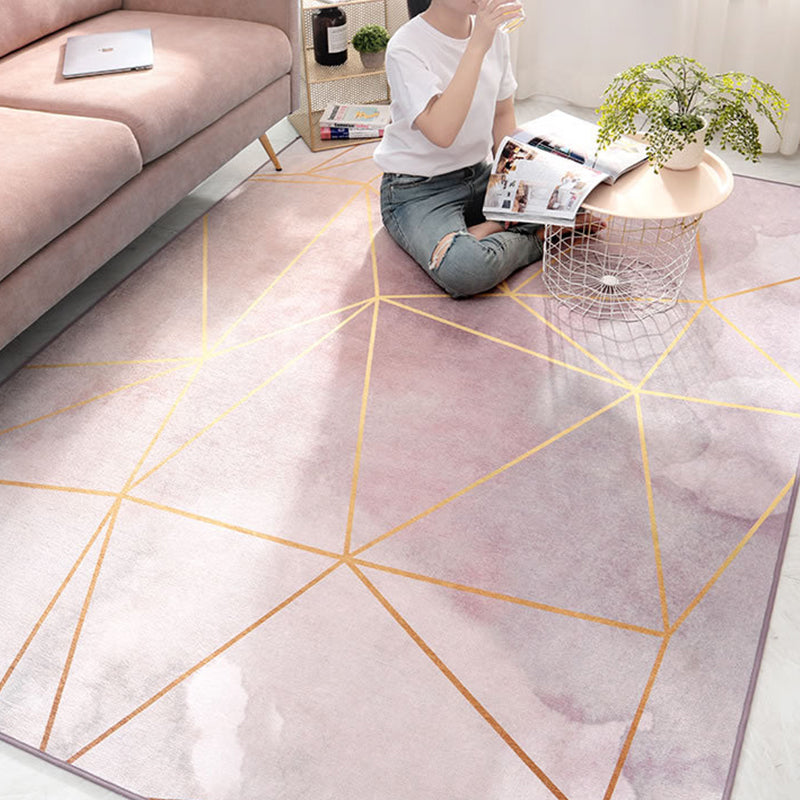 Stijlvolle multicolor Nordic Trug Synthetics Geometrische waterverf tapijt Niet-slip Stain Resistant Machine Wasbaar Tapsel voor salon
