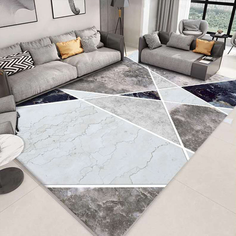 Colorful Triangle Print Rug Multicolor Modern Style Rug Synthetics Washable Stain Resistant Anti-Slip Rug for Home