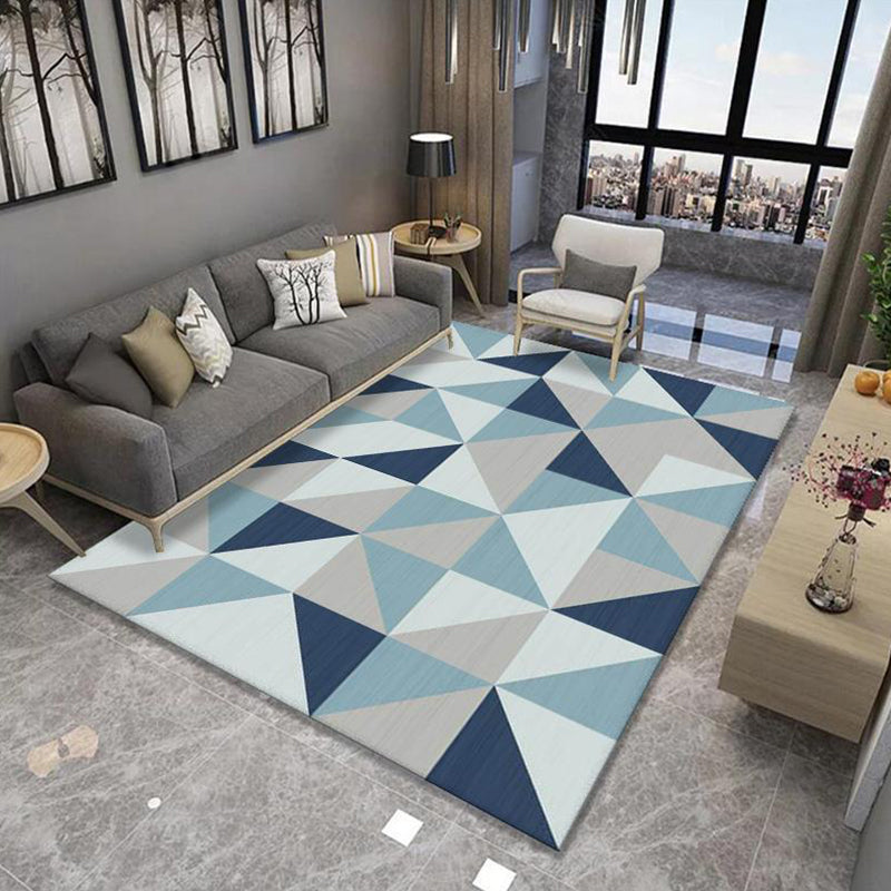 Multicolor Geometrical Print Rug Synthetics Modernist Rug Stain Resistant Non-Slip Backing Pet Friendly Rug for Great Room