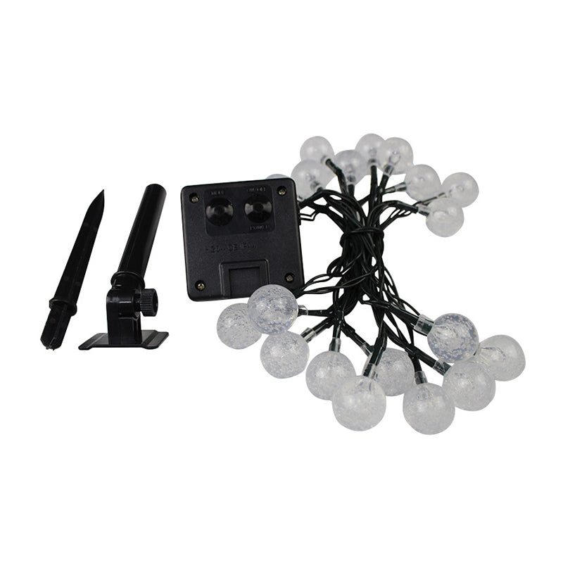 16.4ft Bubble Ball Solar String Light Contemporary Plastic 20 Heads Garden LED Fairy Lighting in Clear