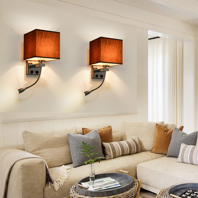 1 lumière en tissu mural lumière lumière simple de style simple / café