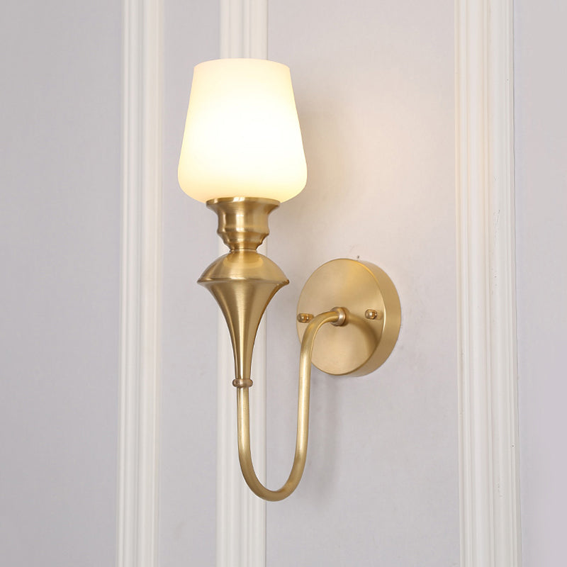 Cône en verre blanc applique Lumière