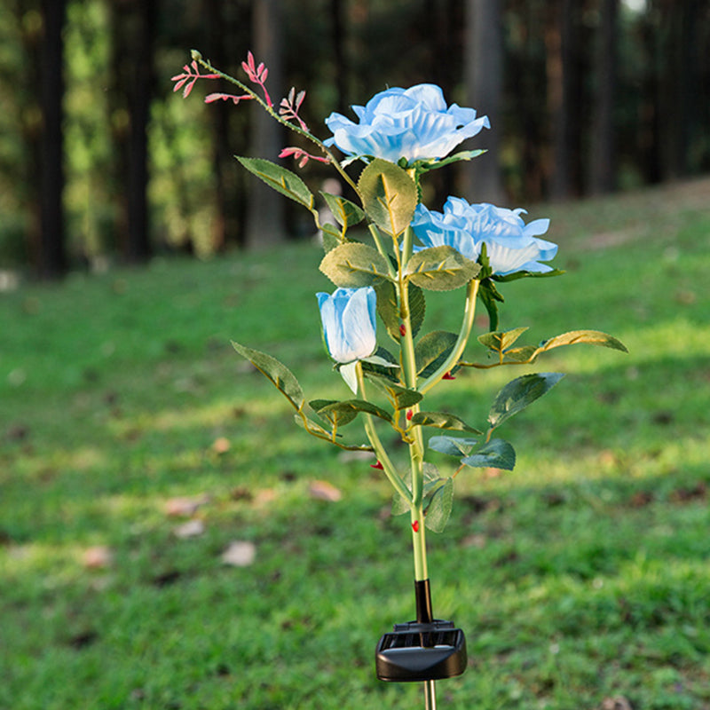 1 Pc Artistic Flower Shape LED Lawn Lighting Plastic Garden Solar Powered Stake Light