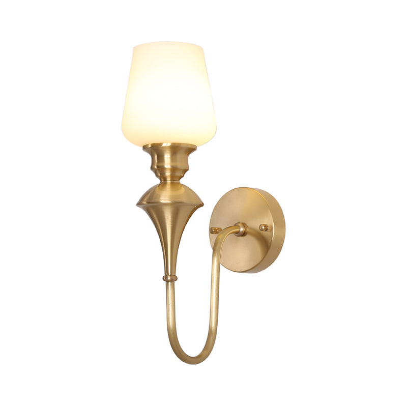 Cône en verre blanc applique Lumière