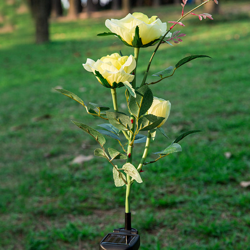 1 Pc Artistic Flower Shape LED Lawn Lighting Plastic Garden Solar Powered Stake Light