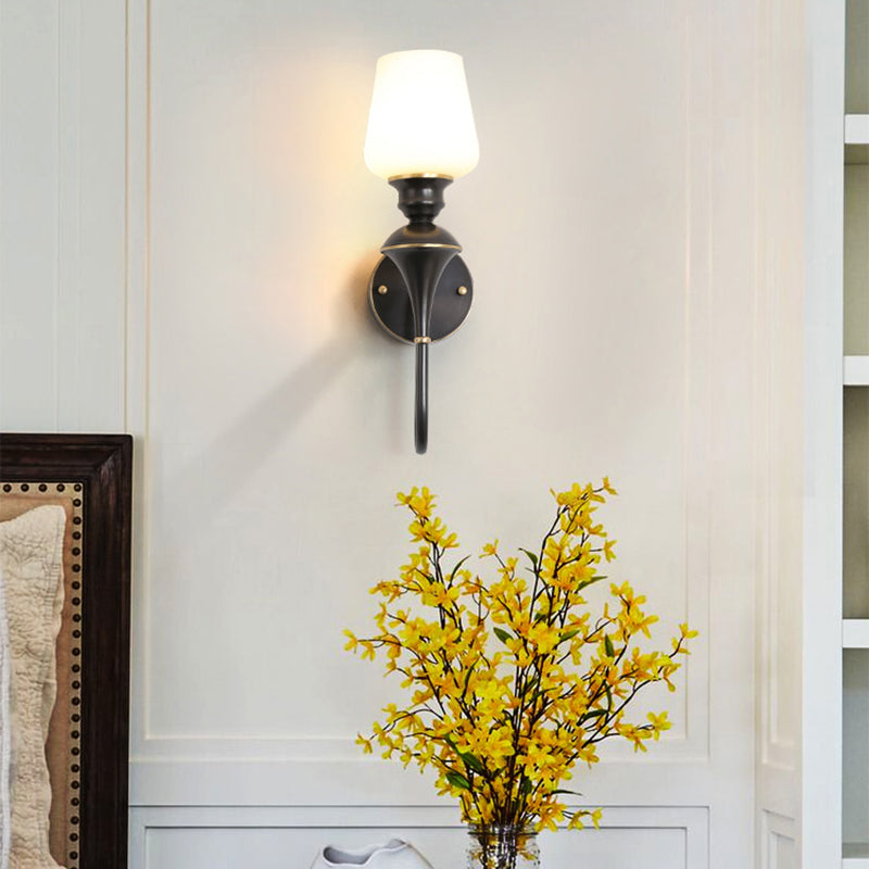Cône en verre blanc applique Lumière