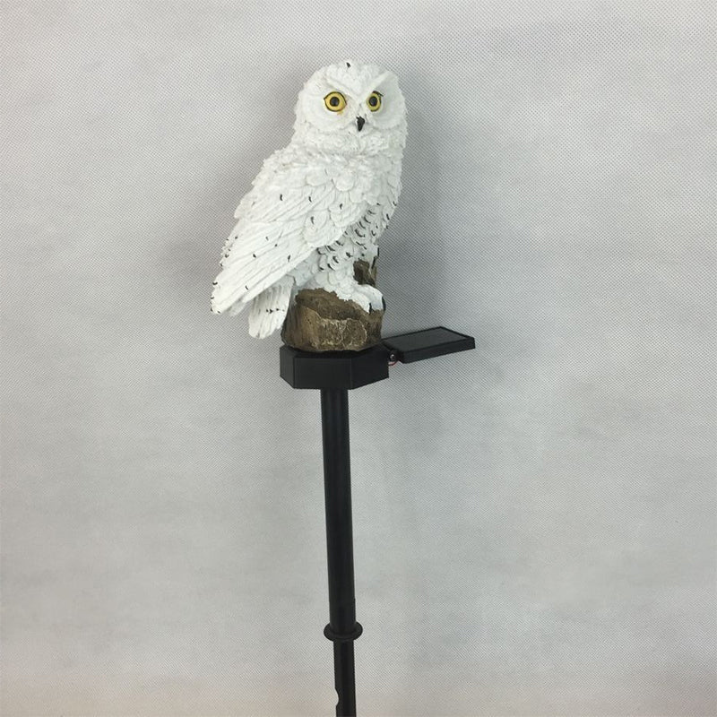 Resin Owl Shape LED Lawn Lighting Artistic Solar Powered Landscape Light for Garden, 1 Piece