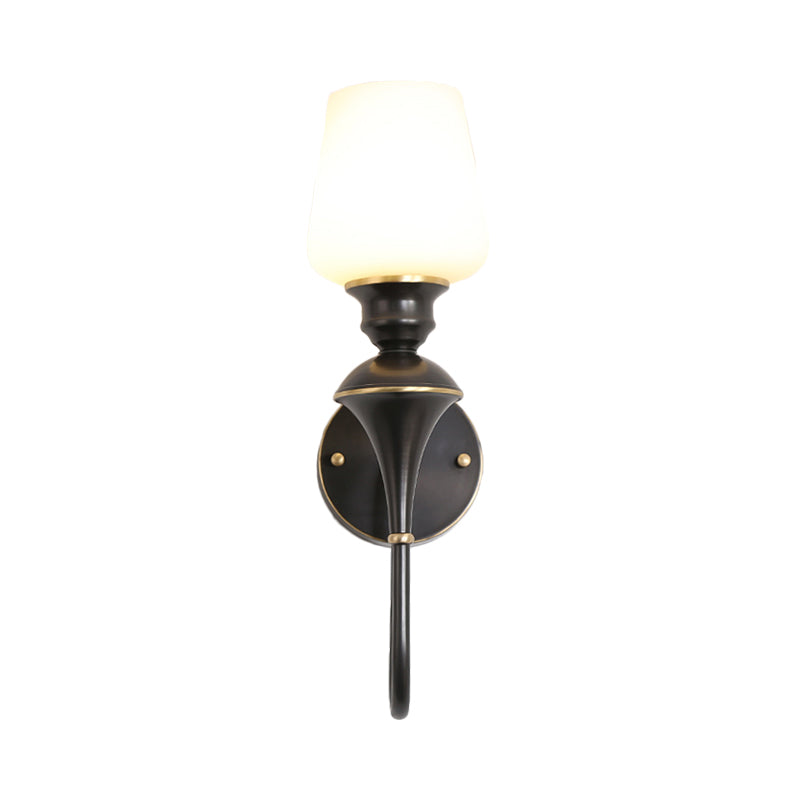 Cône en verre blanc applique Lumière