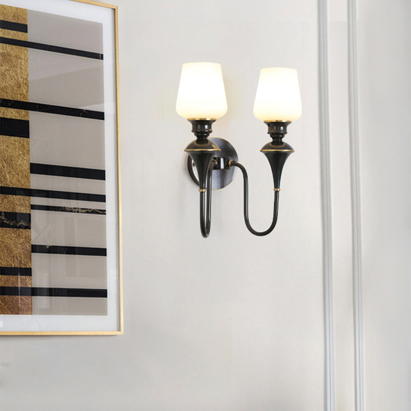 Cône en verre blanc applique Lumière
