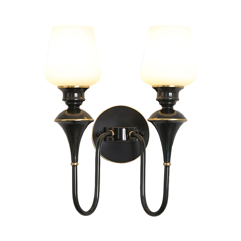 Cône en verre blanc applique Lumière