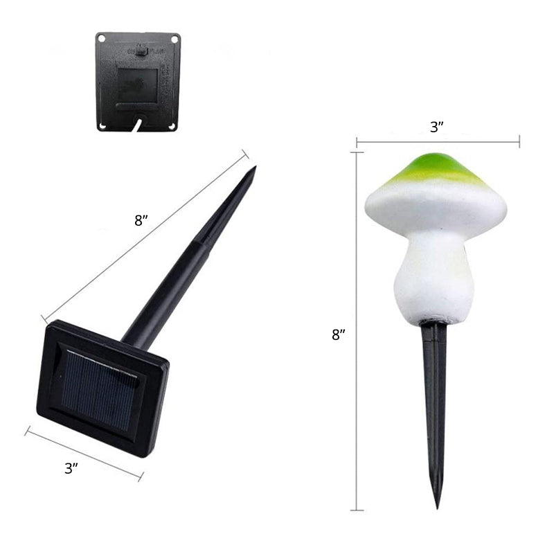 Mushroom Solar Ground Lighting Contemporary Plastic Courtyard LED Landscape Light in Purple, 3 Pcs