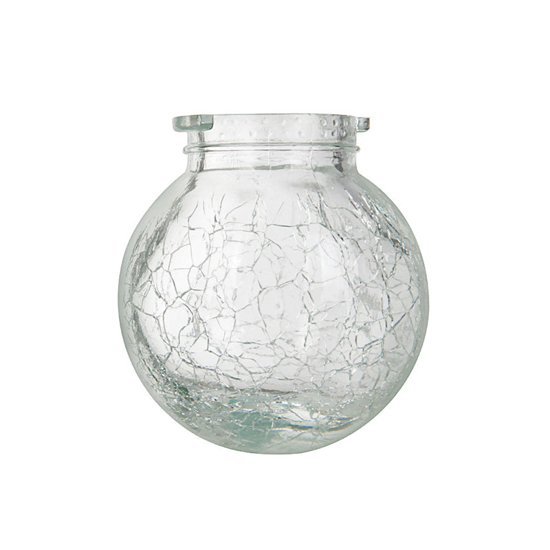 Globe Outdoor LED Pendant Light Clear Crackle Glass Minimalist Solar Hanging Lamp, 1 Piece