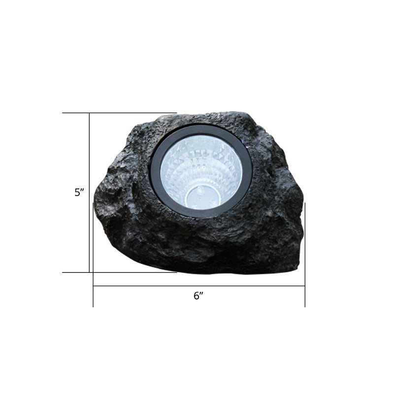 1 Piece Stone Shape Outdoor Solar Lawn Lighting Resin Decorative LED Ground Spotlight
