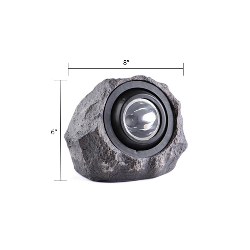 1 Piece Contemporary Stone Solar Lawn Lighting Resin Courtyard LED Ground Spotlight