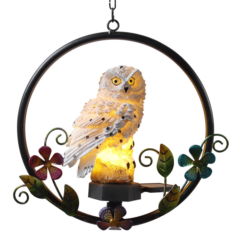 1 Pc Bird LED Suspension Light Decorative Resin Garden Solar Pendant Light Fixture