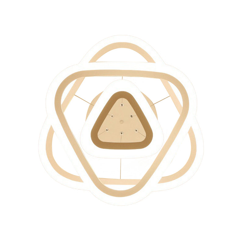 Triangle Restaurant Deckenheizanhänger Leuchtmetall minimalistische LED -Kronleuchter in Weiß