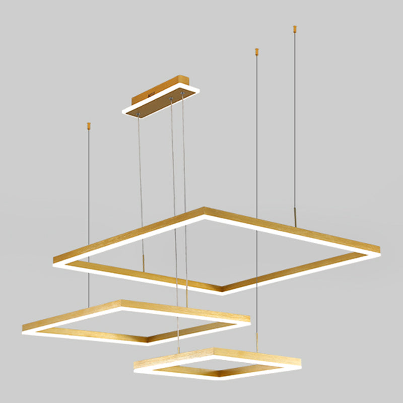 Layered Rhombus Chandelier Pendant Light Contemporary Acrylic Living Room LED Hanging Lighting