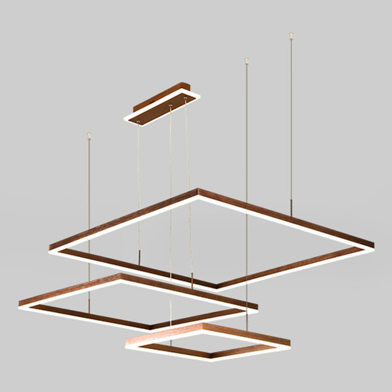 Layered Rhombus Chandelier Pendant Light Contemporary Acrylic Living Room LED Hanging Lighting