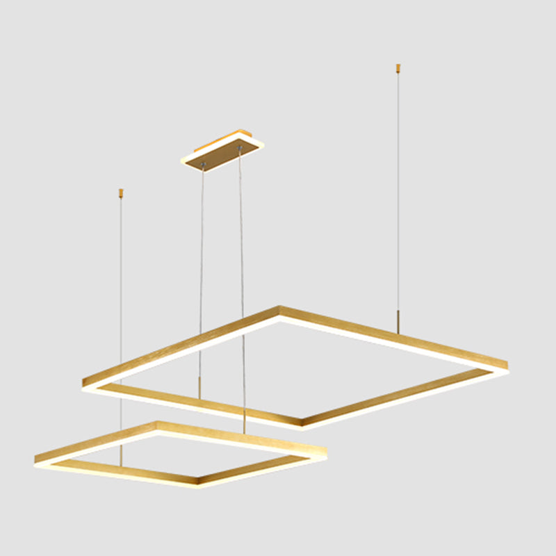 Layered Rhombus Chandelier Pendant Light Contemporary Acrylic Living Room LED Hanging Lighting