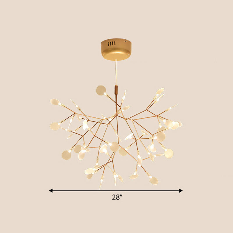 Laub Speisesaal Anhänger Beleuchtung Acryl -Einfachheit hängend Kronleuchter in Gold