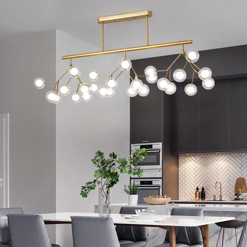 Minimalistic Firefly Island Pendant Light Acrylic 27-Head Restaurant Suspension Lamp