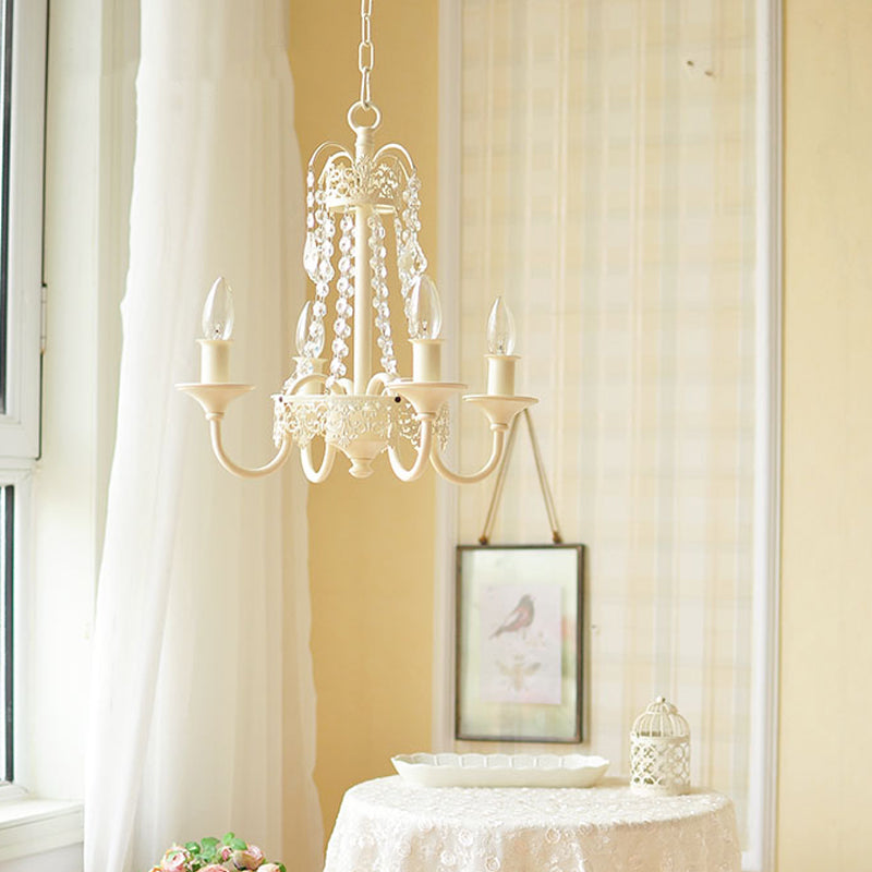 Cougies métal et cristal suspendu rustique 4/6 lumières salon lustre lumière en gris / blanc / laiton