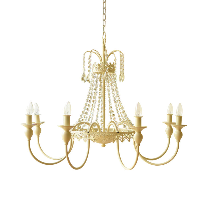 Cougies métal et cristal suspendu rustique 4/6 lumières salon lustre lumière en gris / blanc / laiton