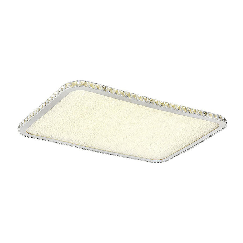 Geometrische LED-Deckenleuchte mit abgerundeten Ecken, Einfachheit, opulente, eingelegte Kristall-Unterputzleuchte