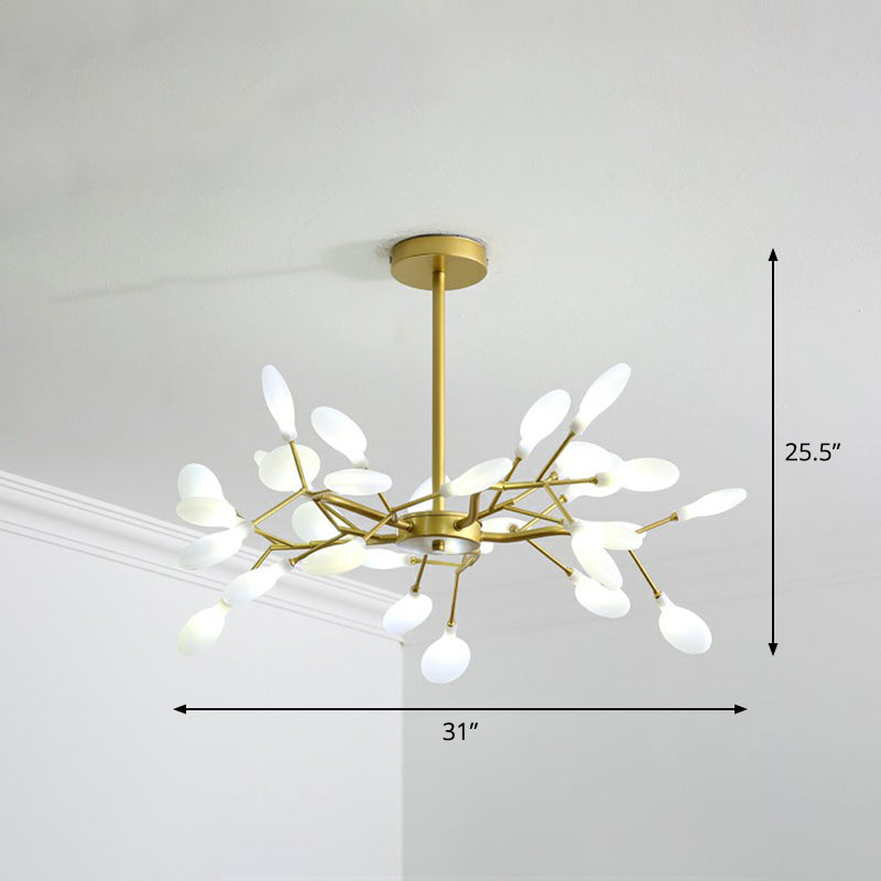 Gold Finish Firefly Hanging Lamp Modern Acrylic Chandelier Light Fixture for Living Room
