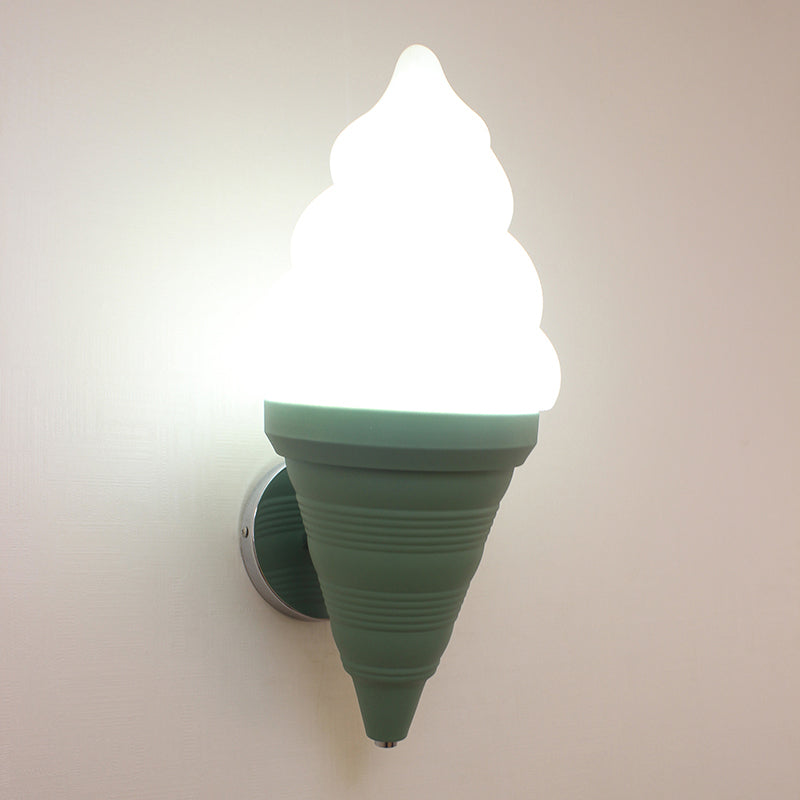 Flampada da parete a forma di gelato per bambini Apparecchiatura da parete in plastica da letto a led pari leggera
