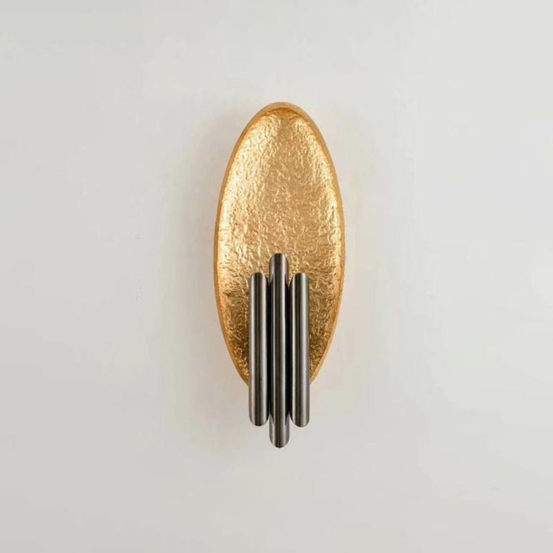 Simplicity Oval Sconce Fixture 2-Light Metal Living Room Wall Mount Lamp with Tube Shade