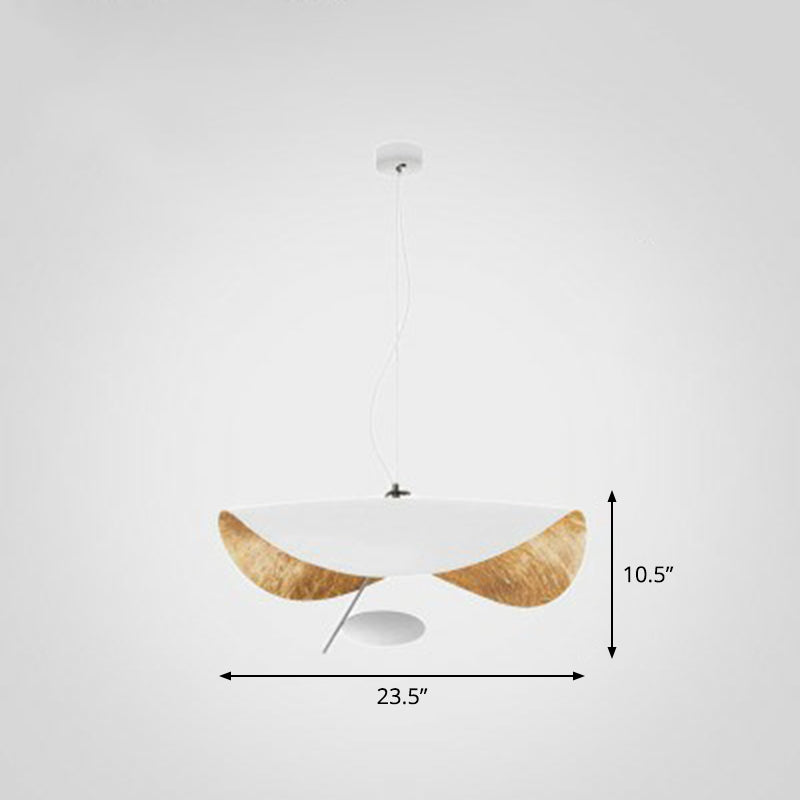 Metal Lotus Leaf Shaped Pendant Lamp Post-Modern 2-Head Hanging Ceiling Light over Table