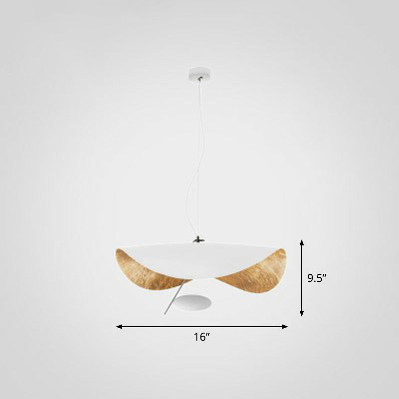 Metal Lotus Leaf Shaped Pendant Lamp Post-Modern 2-Head Hanging Ceiling Light over Table