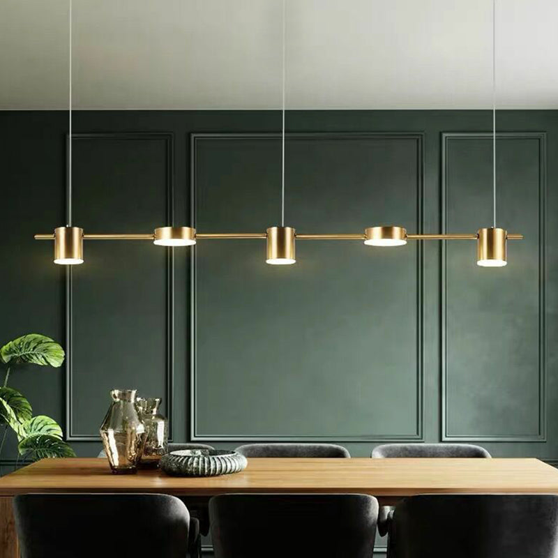 Straight Bar LED Hanging Ceiling Light Postmodern Metal Kitchen over Island Lighting