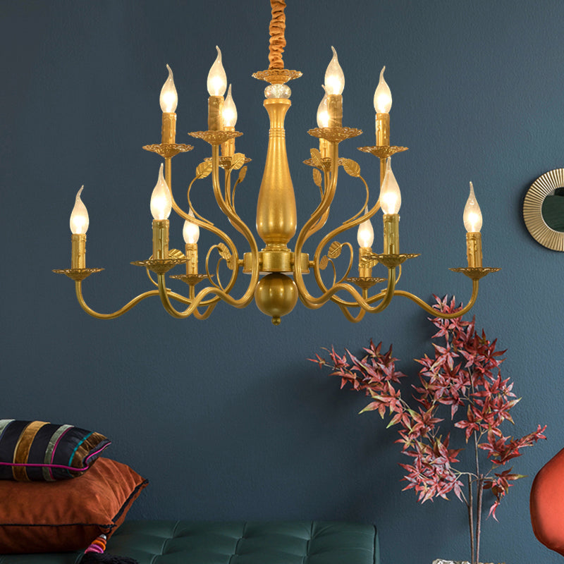 5/12/16 Lights Metal Pendant Chandelier Rustic Black/Gold Candle Dining Room Hanging Ceiling Fixture